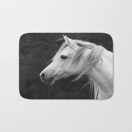 Arabian horse in black and white Bath Mat