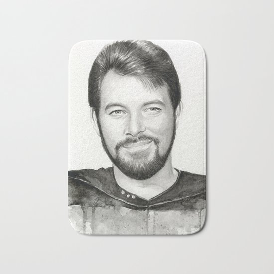 Commander William Riker TNG Sci-fi Portrait Bath Mat