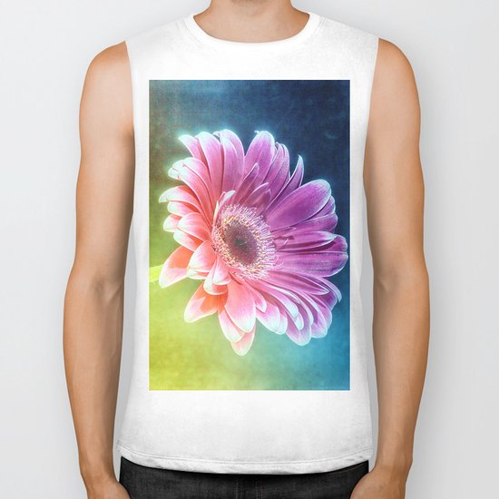 The Gerbera Rainbow Biker Tank