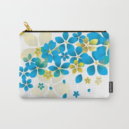 Blue and yellow flowers Carry-All Pouch