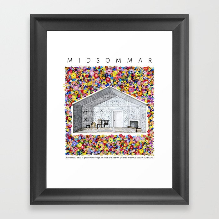MIDSOMMAR's cottage in watercolor Framed Art Print