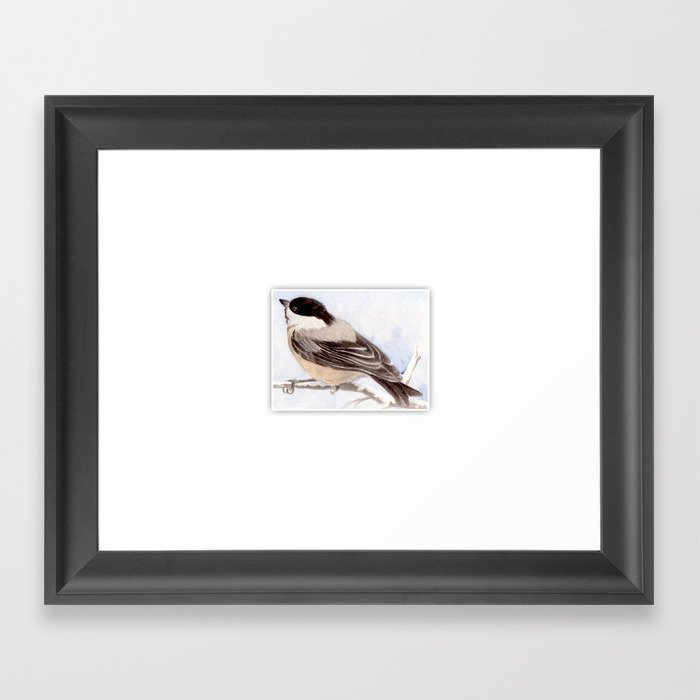 Winter Chickadee Framed Art Print