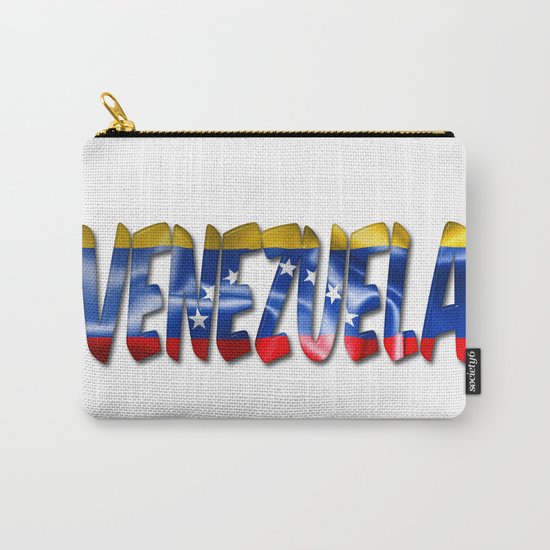 Venezuela Word With Flag Texture Carry-All Pouch