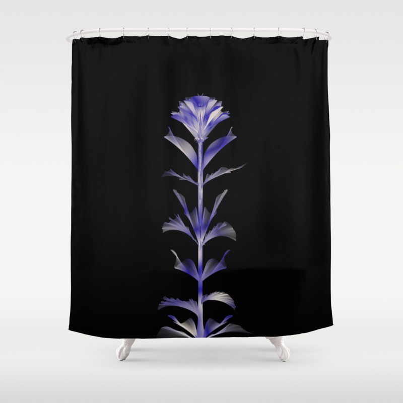 Purple Blooms Abstract City Chic Flower Shower Curtain By