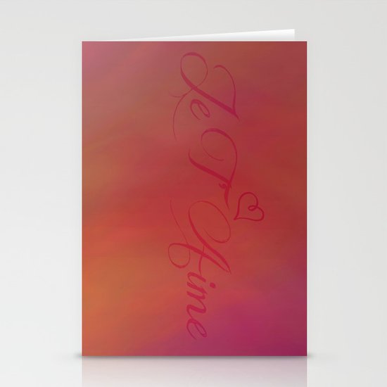 Je t`aime Stationery Cards
