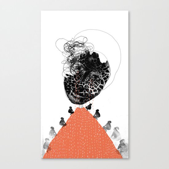 Moonrise mountain (mother earth cries) Canvas Print