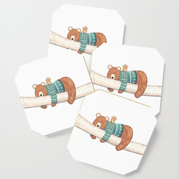 Tired Bear, Cute Cub Coaster