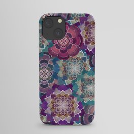 Boho Mandala Succulent Quilt Pattern 1.0 iPhone Case