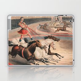 Standing Horseback Riders - Vintage Chromolithograph Laptop Skin