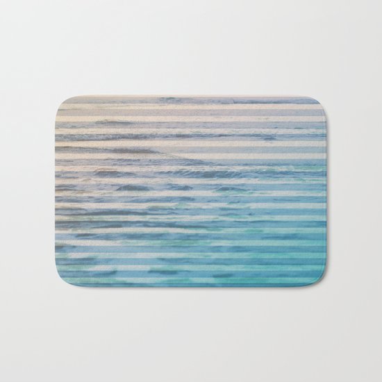Sunrise Ocean Stripes Bath Mat