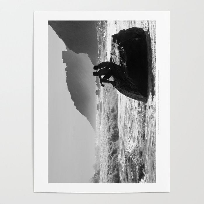 Block Island in Black and White (Couple at Mohegan Bluffs) Poster