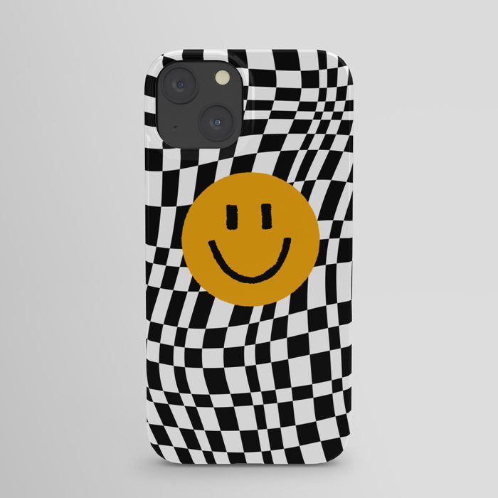 Trippy Check Smiley iPhone Case