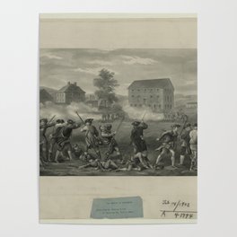The battle of Lexington, Vintage Print Poster