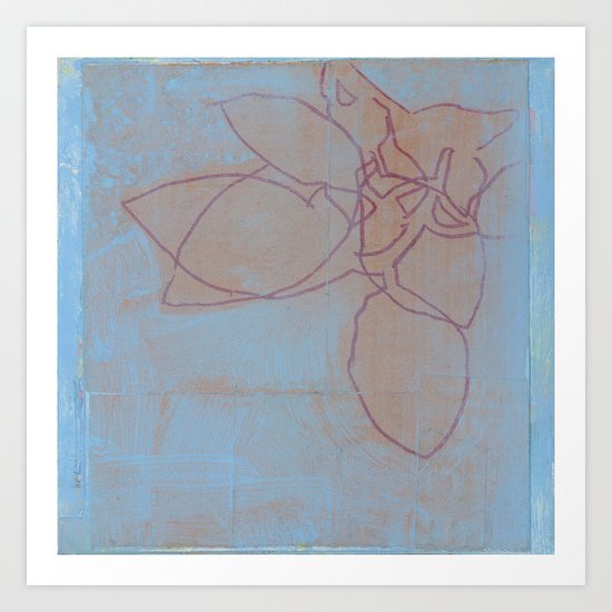 Leaves in Blue II Art Print