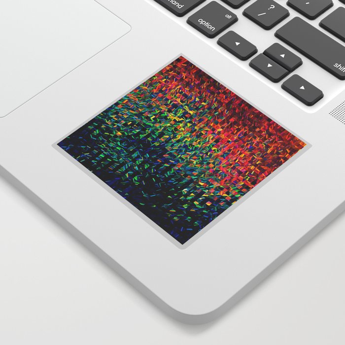 Distorted Red And Green Abstract Sticker