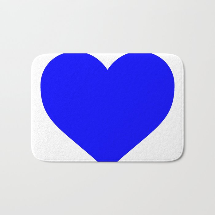 Heart (Blue & White) Bath Mat