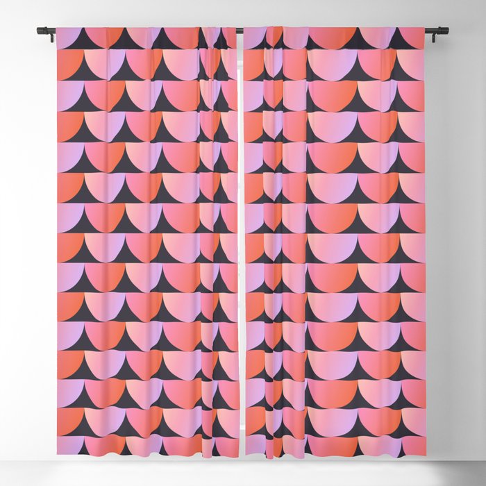 Gradient Shapes Pattern in Lilac and Coral Blackout Curtain