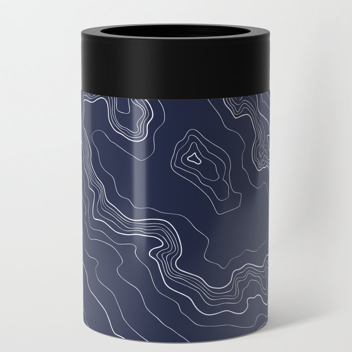 Navy topography map Can Cooler