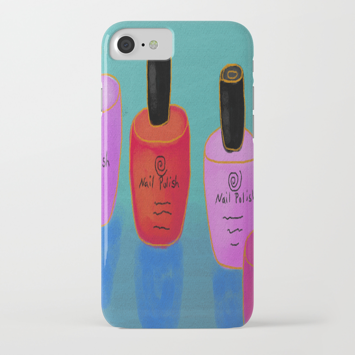 Nail Polish Bottles Abstract Digital Painting Iphone Case By Jackieludtke Society6