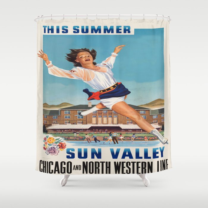 Vintage poster - Sun Valley Shower Curtain