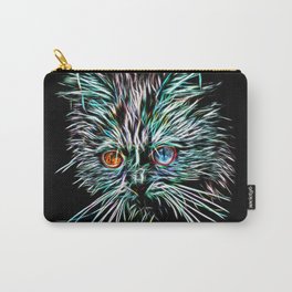 Odd-Eyed White Glowing Cat Carry-All Pouch
