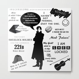 Sherlock Holmes Quotes Metal Print