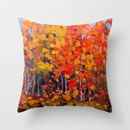 Tom Thomson - Autmn Wood - Canada, Canadian Oil Painting - Group of Seven Throw Pillow