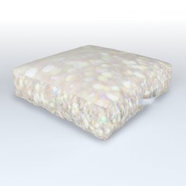 White Iridescent Glitter Outdoor Floor Cushion