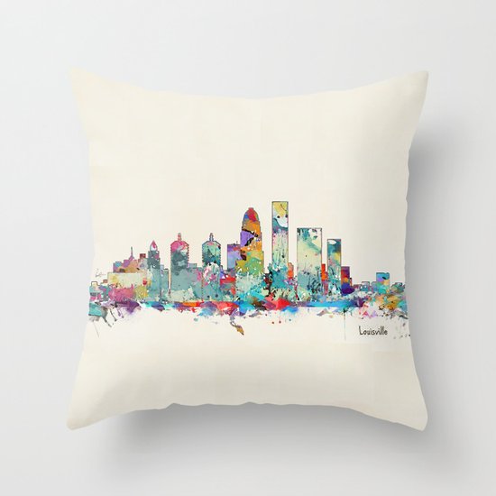 Louisville Kentucky skyline Throw Pillow
