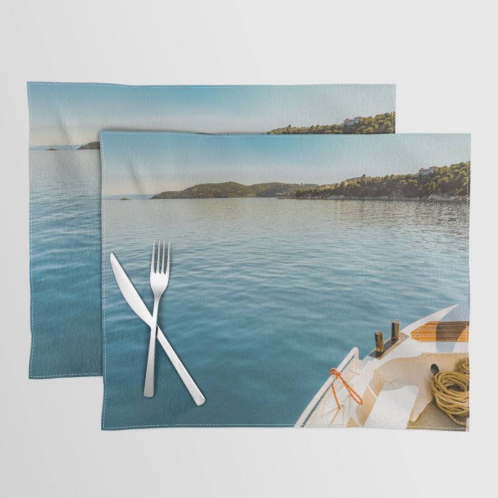 Greece Ocean, Boat Sailing Placemat