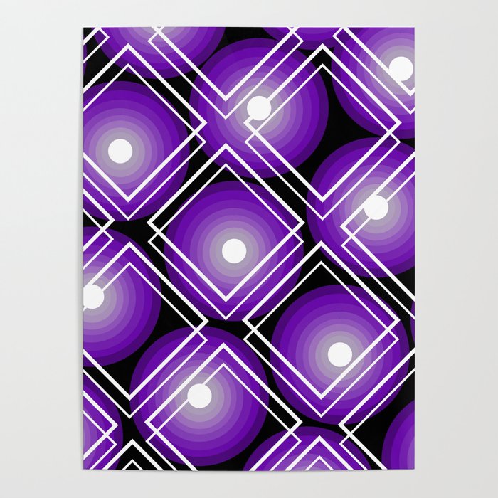Trippy Geometric Print Poster
