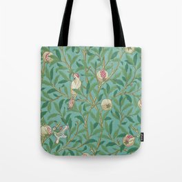 William Morris Bird & Pomegranate Turquoise and Coral Tote Bag