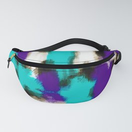purple blue and black painting texture with white background Fanny Pack