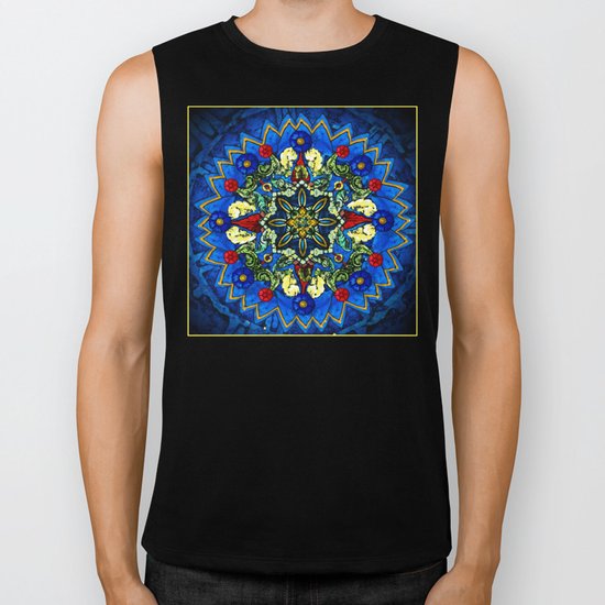 Lighted Rose Window Collage Biker Tank