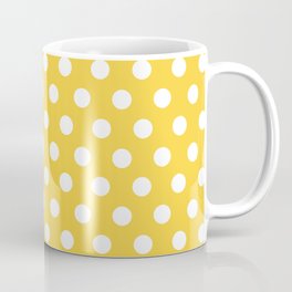 White Polka Dots on Yellow Coffee Mug