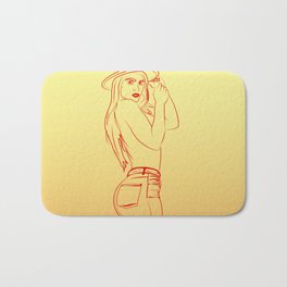 Line Art Girly  Bath Mat