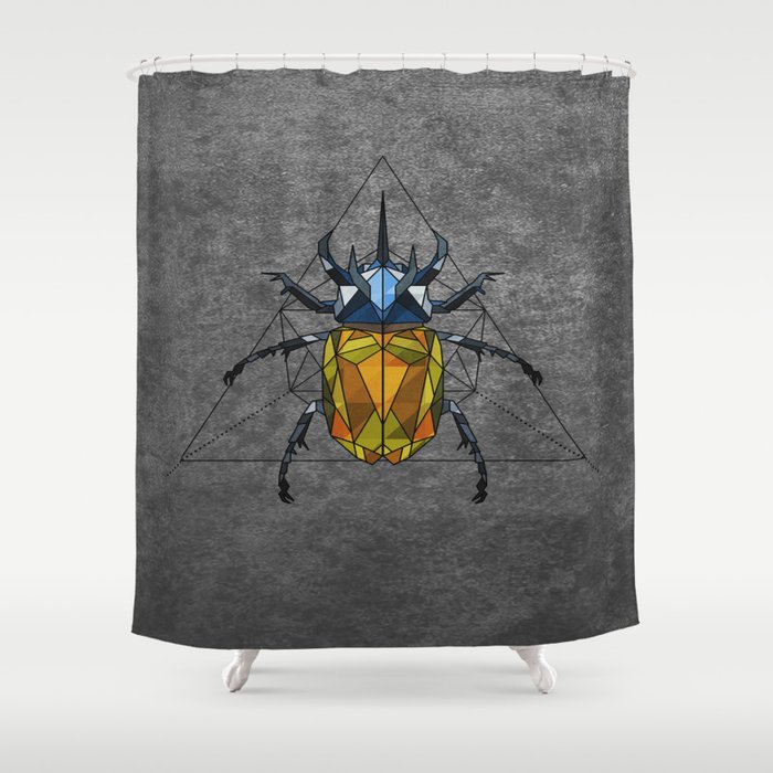 Geo Beetle  Shower Curtain
