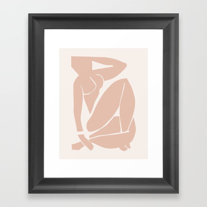 Blush Pink Matisse Nude III, Henri Matisse Abstract Woman Artwork Decor Framed Art Print