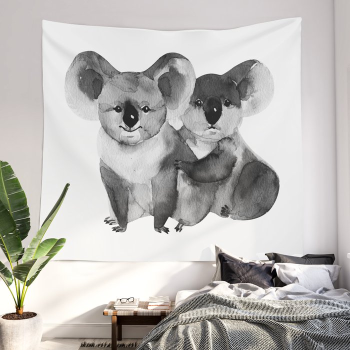 Cute Koalas Bear watercolor, Phascolarctos Cinereus, Best Gift Idea For  Koala Lovers Wall Tapestry