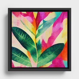 Tropical Leaves Framed Canvas