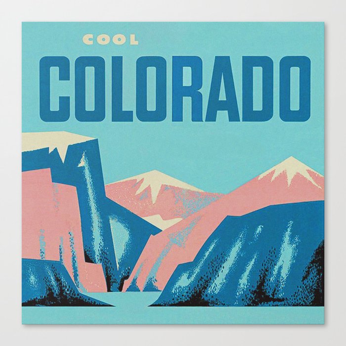 Cool Colorado Retro Vintage Travel Poster Canvas Print by Vintage
