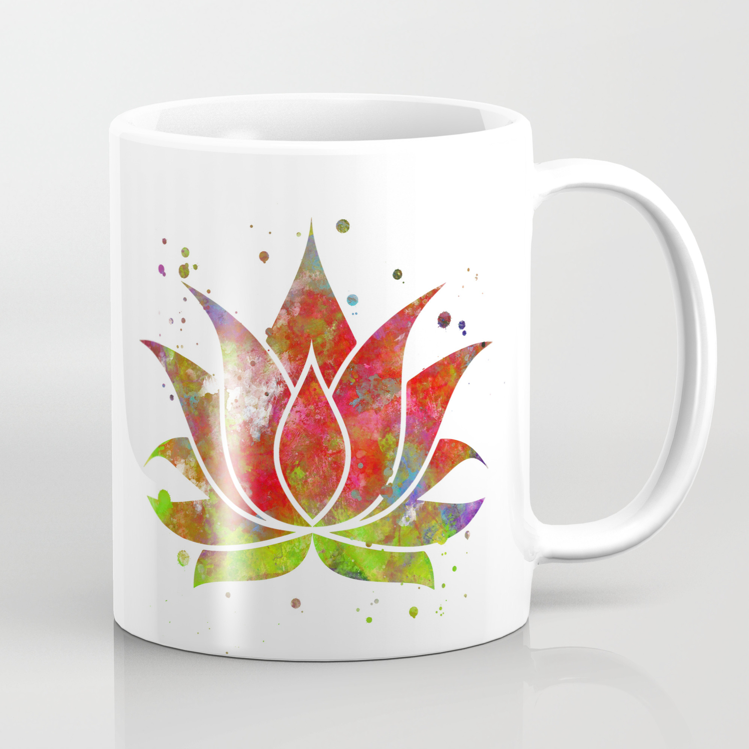 Rainbow Lotus Colorful Abstract Coffee Tea Mug Cup