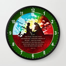 We Have Seen His Glory! Wall Clock | Home Decor, Incarnation, Nativity, Christmas, Birth, Framed Prints, Gift Guide Ideas, Greetingcards, Decorate Decoration, Digital 