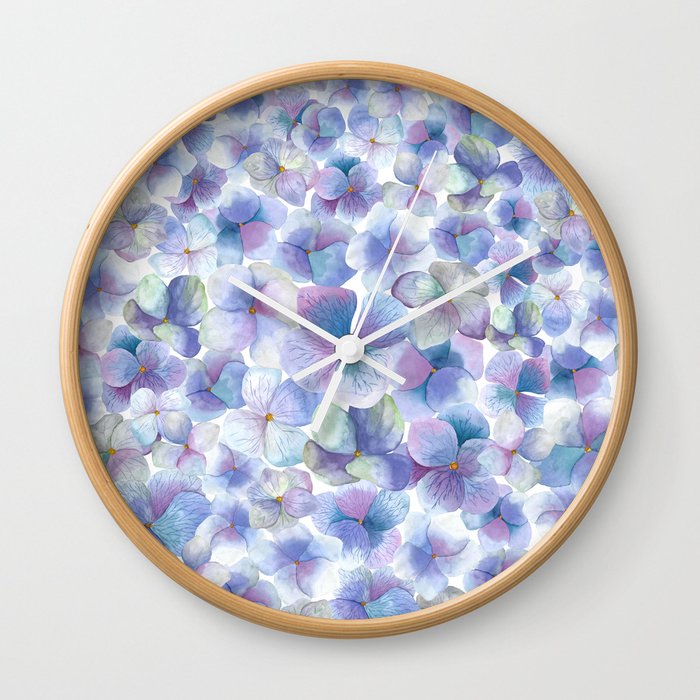 Romantic small blue flowers Wall Clock