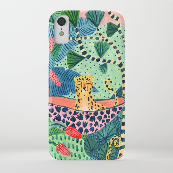 jungle leopard family iphone case