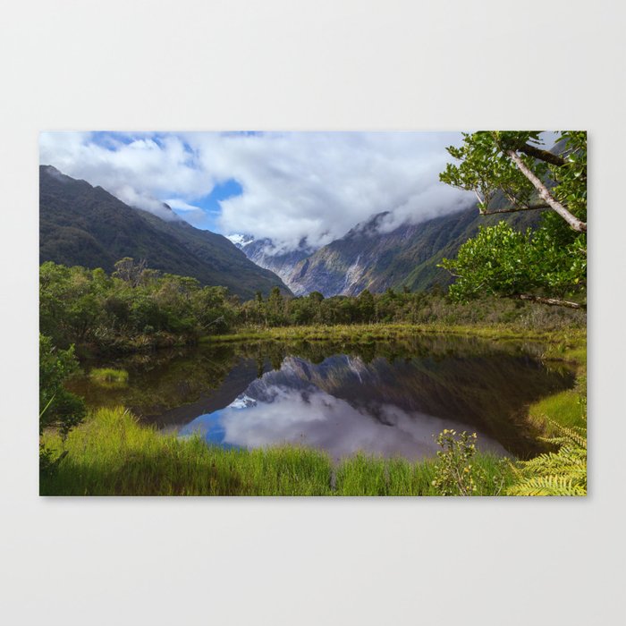 View on Fox Glacier. West Coast, New Zealand Canvas Print
