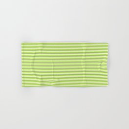 [ Thumbnail: Beige and Green Colored Pattern of Stripes Hand & Bath Towel ]