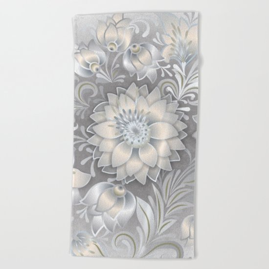 Shabby flowers #2 Beach Towel