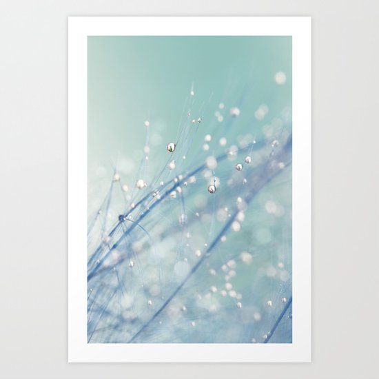 Dreamy Feather Drops Art Print
