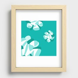 Abstract liquid melting mint flowers Recessed Framed Print